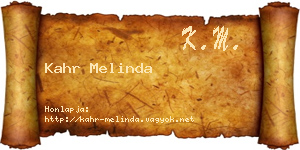 Kahr Melinda névjegykártya